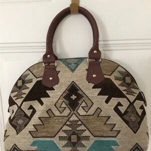 Large South Western Bag with Leather Straps